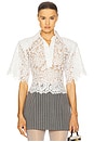 view 1 of 4 The Lace Shirt With Shoulder Pad in White