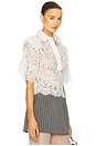 view 2 of 4 The Lace Shirt With Shoulder Pad in White