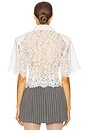 view 3 of 4 The Lace Shirt With Shoulder Pad in White