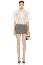view 4 of 4 The Lace Shirt With Shoulder Pad in White