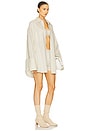 view 2 of 6 Pinstripe Poplin Oversized Shirt in Cream & Black Stripe