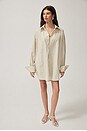view 2 of 8 Pinstripe Poplin Oversized Shirt in Cream & Black Stripe