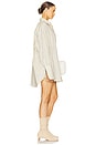 view 3 of 6 Pinstripe Poplin Oversized Shirt in Cream & Black Stripe