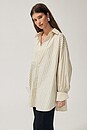 view 3 of 8 Pinstripe Poplin Oversized Shirt in Cream & Black Stripe