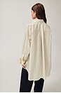 view 4 of 8 Pinstripe Poplin Oversized Shirt in Cream & Black Stripe