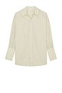view 7 of 8 Pinstripe Poplin Oversized Shirt in Cream & Black Stripe
