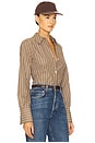 view 2 of 5 PINSTRIPE シャツ in Brown & Cream Stripe