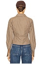 view 3 of 5 PINSTRIPE シャツ in Brown & Cream Stripe