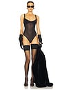 view 2 of 4 Sheer Knit Bodysuit in Black