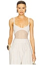view 1 of 5 Sheer Knit Bodysuit in Vanilla