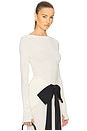 view 3 of 5 Matte Jersey Long Sleeve Top in Swiss Cream