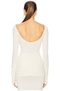 view 4 of 5 Matte Jersey Long Sleeve Top in Swiss Cream