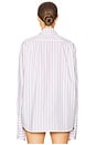 view 4 of 5 Classic Fit Stripe Poplin Shirt in White & Brown Stripe