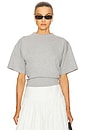 view 1 of 4 The Sculpted Tee in Thick Jersey in Heather Grey