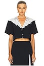 view 1 of 5 The Sailor Shirt With Lace Collar in Black