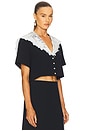 view 2 of 5 The Sailor Shirt With Lace Collar in Black