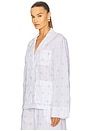 view 3 of 6 Pajama Top in Fleur Print Stripe in Blue Fleur Stripe