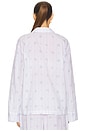 view 4 of 6 Pajama Top in Fleur Print Stripe in Blue Fleur Stripe