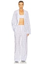 view 5 of 6 Pajama Top in Fleur Print Stripe in Blue Fleur Stripe