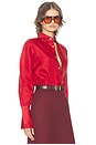 view 2 of 4 The Silk Gazar Shirt in Rouge