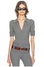view 1 of 6 Devora Polo Bodysuit in Grey