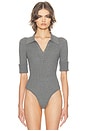 view 2 of 6 Devora Polo Bodysuit in Grey
