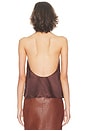 view 4 of 5 Silk Charmeuse Halter Top in Fudge