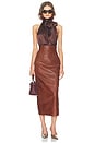 view 5 of 5 Silk Charmeuse Halter Top in Fudge