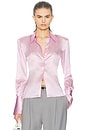 view 1 of 4 The Silk Charmeuse Shirt in Cherry Blossom
