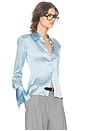 view 2 of 4 The Silk Charmeuse Shirt in Sky Blue