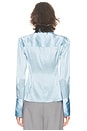 view 3 of 4 The Silk Charmeuse Shirt in Sky Blue