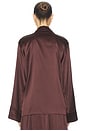 view 3 of 4 The Silk Charmeuse Pajama Shirt in Fudge