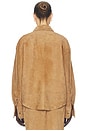 view 4 of 5 Suede Overshirt in Caramel