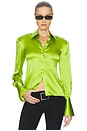 view 1 of 4 The Silk Charmeuse Shirt in Paradiso Green