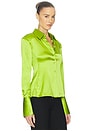 view 2 of 4 The Silk Charmeuse Shirt in Paradiso Green