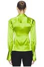view 3 of 4 The Silk Charmeuse Shirt in Paradiso Green