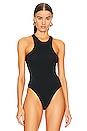 view 2 of 5 Organic Jersey Double Halter Bodysuit in Black