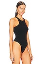 view 3 of 5 Organic Jersey Double Halter Bodysuit in Black