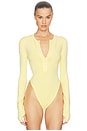 view 2 of 5 Bronya Knit Bodysuit in Pale Yellow