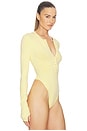 view 3 of 5 Bronya Knit Bodysuit in Pale Yellow