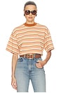 view 1 of 5 T-SHIRT THE BOXY in Brown Stripe