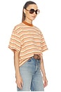 view 2 of 5 T-SHIRT THE BOXY in Brown Stripe