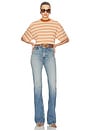 view 4 of 5 T-SHIRT THE BOXY in Brown Stripe