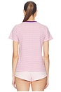 view 3 of 5 Little Boy Tee in Stripe in Pink Stripe With Purple Rib