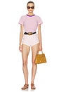 view 4 of 5 Little Boy Tee in Stripe in Pink Stripe With Purple Rib