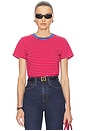 view 1 of 5 Little Boy Tee in Stripe in Red Stripe With Blue Rib