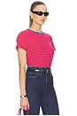 view 2 of 5 Little Boy Tee in Stripe in Red Stripe With Blue Rib