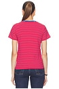 view 3 of 5 Little Boy Tee in Stripe in Red Stripe With Blue Rib
