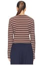 view 3 of 5 The Rib Long Sleeve Tee in Stripe in Brown Stripe