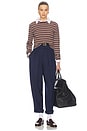 view 4 of 5 The Rib Long Sleeve Tee in Stripe in Brown Stripe